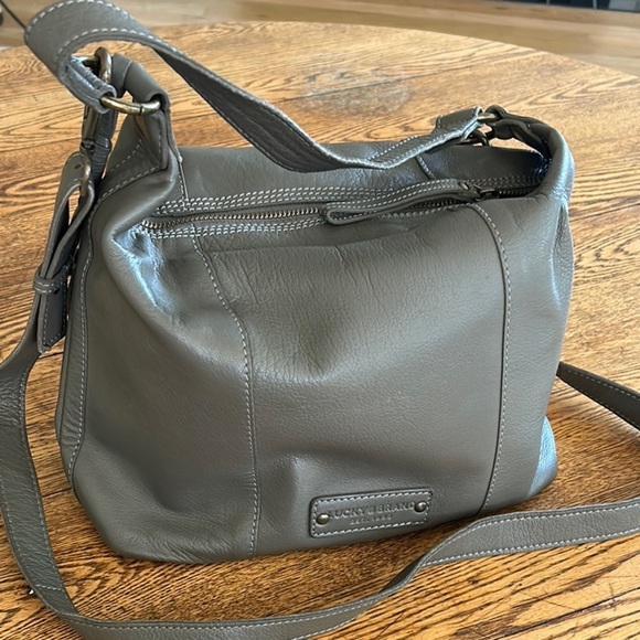 Lucky Brand Gray Crossbody/ Shoulder Bag Soft Slouchy Leather - Picture 2 of 16